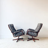 Pair of Vintage Lounge Chairs with New Upholstery