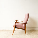 Mid Century Lounge Chair w/ New Mauve Upholstery