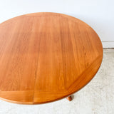 Danish Teak Round Dining Table w/ 2 Leaves by ABJ