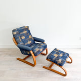 Danish Teak Lounge Chair and Ottoman