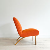 Thonet Lounge Chair w/ New Orange Upholstery