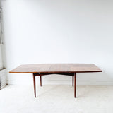 Mid Century Modern American of Martinsville Walnut Dining Table w/ 3 Leaves