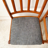 Set of 4 Danish Teak Dining Chairs w/ New Upholstery