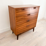 Mid Century Walnut Highboy Dresser