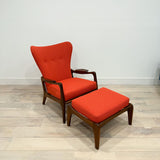 Adrian Pearsall Wingback Lounge Chair and Ottoman