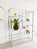 Mid Century Chrome and Glass Etagere