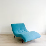 Adrian Pearsall Wave Chaise w/ New Blue Upholstery