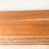 Mid Century Walnut 9 Drawer Dresser on Tapered Legs