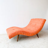 Mid Century Adrian Pearsall Wave Chaise w/ New Orange Upholstery
