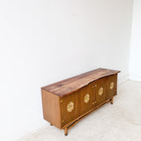 Mid Century Credenza with Live Edge Walnut Top