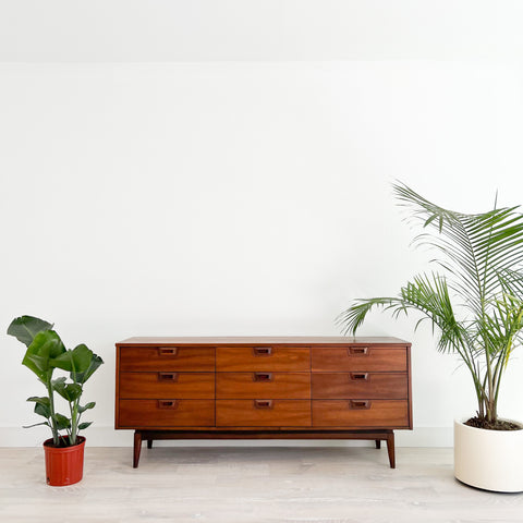 mid century modern dresser 9 drawer 9-drawer Walnut Dresser by M.A. Weismann - Midcentury Dressers & Chests For Sale