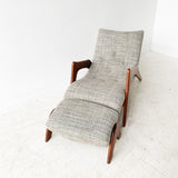 Rare Mid Century Adrian Pearsall Crescent Lounge Chair and Ottoman