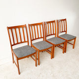 Set of 4 Danish Teak Dining Chairs w/ New Upholstery