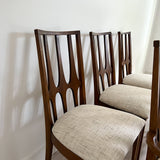 Set of 6 Broyhill Brasilia Dining Chairs w/ New White/Grey Upholstery
