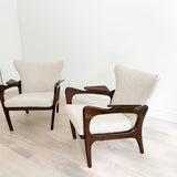 Pair of Adrian Pearsall Wingback Lounge Chairs