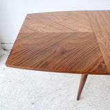 Mid Century Modern American of Martinsville Walnut Dining Table w/ 3 Leaves