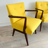 Jens Risom Chair w/ New Yellow Upholstery