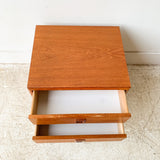 Vintage Teak Nightstand on Plinth Base