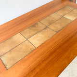 Danish Teak Tile Top Dining Table w/ Drop Down Removable Leaves