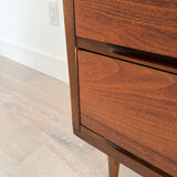 Mid Century Walnut Highboy on Tapered Legs