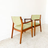 Pair of Alma Occasional Chairs w/ New Green Upholstery