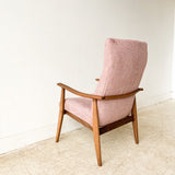 Mid Century Lounge Chair w/ New Mauve Upholstery