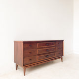 Mid Century Walnut 9 Drawer Dresser