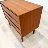 Teak 3 Drawer Dresser with Sculpted Drawer Pulls