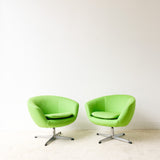 Pair of Mid Century Swivel Lounge Chairs
