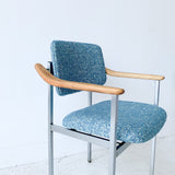 Pair of Thonet Occasional Chairs with New Blue Upholstery