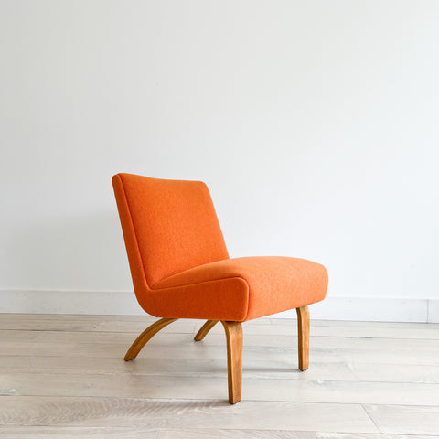 Thonet Lounge Chair w/ New Orange Upholstery