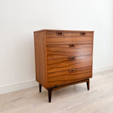 Mid Century Walnut Highboy Dresser