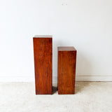 Set of 2 Vintage Walnut Pedestals