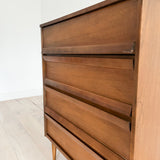 Walnut Bassett Highboy Dresser w/ Formica Top