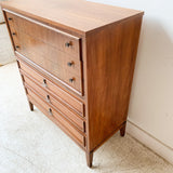 Mid Century Dixie Highboy Dresser with Unique Drawer Pulls