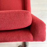 High Back Lounge Chair w/ New Red Upholstery