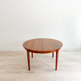 Danish Teak Round Dining Table w/ 3 Leaves