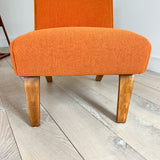 Thonet Lounge Chair w/ New Orange Upholstery