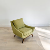 Lounge Chair with Sculpted Base - New Light Green Upholstery