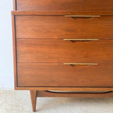 Mid Century Walnut Highboy Dresser by Kent Coffey