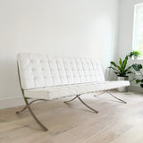 Barcelona Style Sofa w/ White Leather