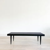 Mid Century Black Slat Bench