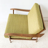 Mid Century Lounge Chair with New Green Upholstery