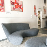 Vladimir Kagan Bilbao Sofa - New Blue/Grey Tweed Upholstery