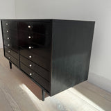 American of Martinsville Black Lacquered Low Dresser