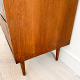 Mid Century Walnut Highboy on Tapered Legs