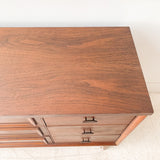 Mid Century Walnut 9 Drawer Dresser