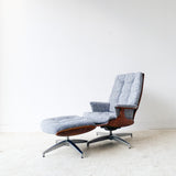 Heywood Wakefield Lounge Chair and Ottoman w/ New Upholstery