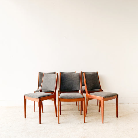 Set of 6 Danish Teak Uldum Mobelfabrik Dining Chairs - New Upholstery