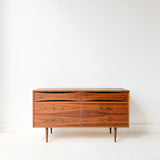 Mid Century Walnut 6 Drawer Dresser